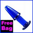 Pyrex Glass Dildo Butt Plug Blue