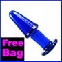 Pyrex Glass Dildo Butt Plug Blue