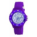 Tikkers Girls Purple Rubber/silicone Strap Watch with Silver Glitter bow TK0035