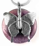  : Large Sterling Silver BUTTERFLY on Amethyst Pendant