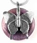 Large Sterling Silver BUTTERFLY on Amethyst Pendant