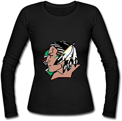 Sportfunnn North Dakota Fighting Sioux Anchor Long Sleeve Shirts Ladies Medium Black