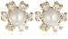 9ct Yellow Gold AME99394 Ladies Simulated Pearl & Cubic Zirconia Stud Earrings