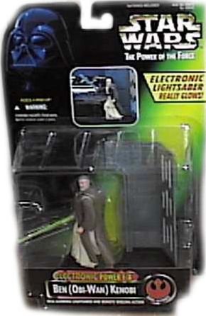 413YSP8EH8L Star Wars The Power of the Force Electronic Power F/X Action Figure   Ben (Obi Wan) Kenobi with Glowing Lightsaber and Remote Dueling Action