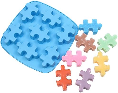 7 Cavities DIY Puzzles Muffin Sweet Candy Jelly Ice Die Silicone Cake Mould Baking Pan Tray Mini Cube Craft Fondant Mold -Decorating Tools