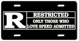 Rated R Metal License Plate