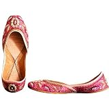 Beaded and Embroidered Leather Shoes for Women Handcrafted Casual Footwear from India Available in Various Sizes