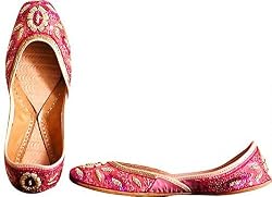 Beaded & Sequin Indian Khussa Belly Dance Shoes for Women Handcrafted Casual Footwear Available in Various Sizes