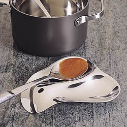 RSVP Stainless Steel Double Spoon Rest.  7"