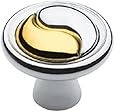 Amerock BP1925526PB Yin-Yang Knob, Polished Chrome and Brass, 1-Inch Diameter