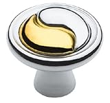 Amerock BP19255-26PB Ying-Yang 1-Inch Diameter Knob, Polished Chrome and Brass