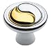 Amerock BP19255-26PB Ying-Yang 1-Inch Diameter Knob, Polished Chrome and Brass