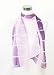 Georgette Hand sewn Ombre Light Pink/Purple Strip Design - Silk Long Scarf 14" x 62"