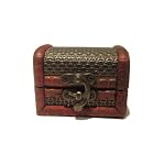 Wood Box 01 Brown Mesh Leather Treasure Chest Brown Rice Jewelry Storage 3