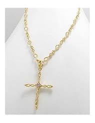 Cross CZ Necklace In 92.5 Sterling Silver