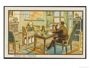 Cover image : The Businessman Dictates His Correspondence Art Giclee Poster Print by Jean Marc Cote, 24x18