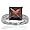 14k White Gold Princess Garnet and Diamond Ring (.06 cttw, I-J Color, I1 Clarity), Size 5