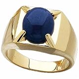 14kt Yellow Gold Orb Cabochon Lapis Ring