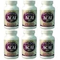 100% Organic ACAI Pure Freeze Dried Fruit Berry Capsules, 120 Capsules per Bottle (Pack of 6)