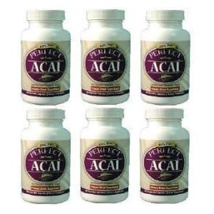 100% Organic ACAI Pure Freeze Dried Fruit Berry Capsules, 120 Capsules per Bottle (Pack of 6)