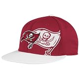 NFL Men's Tampa Bay Buccaneers End Zone 2 In 1 Flat Visor Flex Hat - Tw80Z (Red, Small/Medium)