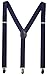 BODY STRENTH Patterned Suspenders Braces for Men Adjustable with Strong Clips Solid Navy Blue