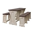 Resin Picnic Table and Bench Set - Portobello/ Gray