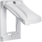 Bell MX1050W Weatherproof Single Outlet Cover Outdoor Receptacle Protector, White, Vertical Flat