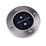 Honeysmart　LEDソーラーパネル　 LEDガーデンライト ソーラーライト ソーラー照明 省エネ エコ 太陽光発電 2個セット　(埋め込み型)