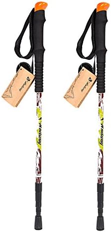 Andway® 2-Pack Anti-Lock Trekking Poles Adjustable Walking and Hiking Poles With Vulcanized Rubber Feet