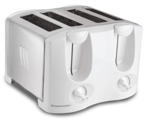 Toastmaster T2040W 4-Slice Toaster with Extra-Wide Auto-Adjusting Slots