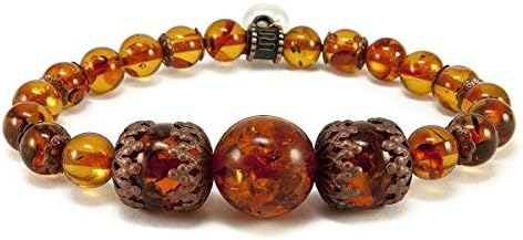 Amber (Reconstituted) Beaded Bracelet - Wisdom Energy - Reiki Healing Jewelry - 20% OFF