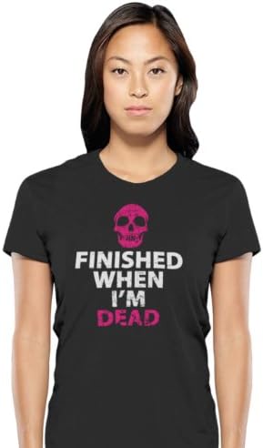 Black Hart Fitness Finished When I'm Dead Crossfit T-shirt Ladies Sizes Black XL