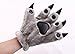 Hongyu Fashion Warm Adorable Unisex Plush Fancy Party Kigurumi Pet Panda Bear Cat Cartoon Animal Paw Claw Hand Gloves Women Men Gray