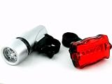 BLISTER Fahrradlampenset Diodenscheinwerfer 5 LEDs Vorderlicht + Rückleuchte