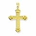 14k Rhodium Filigree Cross Pendant title=