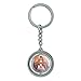 Labyrinth Movie Art Goblin King Jareth David Bowie Spinning Round Chrome Plated Metal Keychain Key Chain Ring