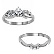 Platinum Diamond Wedding Set - 0.42 Ct.