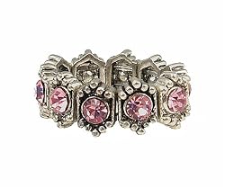 Ring - R8 - Swarovski(tm) Crystal Stretch - Size Med ~ Lt. Rose