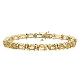 10k Yellow Gold Oval Cut Citrine Bracelet, 7 by