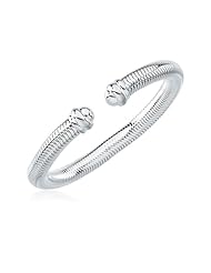 Snake Skin Cuff Bracelet in Silver