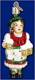 Old World Christmas German Tyrolean Woman Glass Ornament #24075