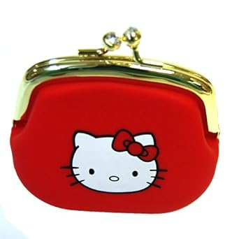 Hello Kitty Portable Clutch Wallet Coin Purse Red with Jewel Closure Hello Kitty Portable Clutch Wallet Coin Purse Red with Jewel Closure