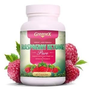 Raspberry Ketone Pure 60 Capsules 500 mg. Supports Natural Lean Weight Loss and All Naturals Antioxidants