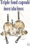 Série de 5 casseroles inox tous feux et induction