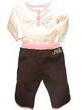 Nike - 2pc White Onezie & Brown Jog Pant Outfit by Nike