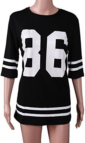 MS Women Fashion New Celeb Oversized Baseball T-shirt Top Loose Short Dress XL