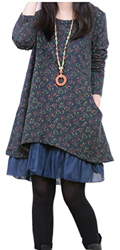 ミニ ワンピース チュニック 小花柄 裾フリル シフォン 長袖 カジュアル フェミニン エレガント 大きいサイズ 通勤 OL オフィス レディース 美脚 秋物 冬物 可愛いスカーフ付き m347