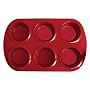 Silicone Solutions Standard 6 Cup Muffin Pan, Burgundy