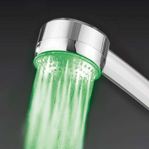 LED Duschkopf mit temperaturabhängigen Farbwechsel mit 4 LED's
